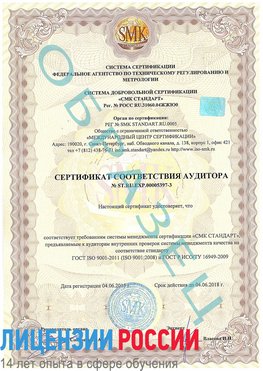 Образец сертификата соответствия аудитора №ST.RU.EXP.00005397-3 Салым Сертификат ISO/TS 16949